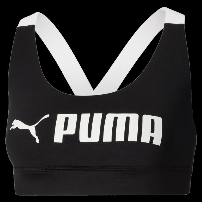 Puma På Tilbud Passform Mid Impact Sports-bh For Kvinner Svart