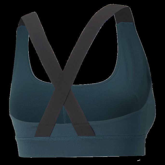 Puma På Tilbud Passform Mid Impact Sports-bh For Kvinner Varsity Green