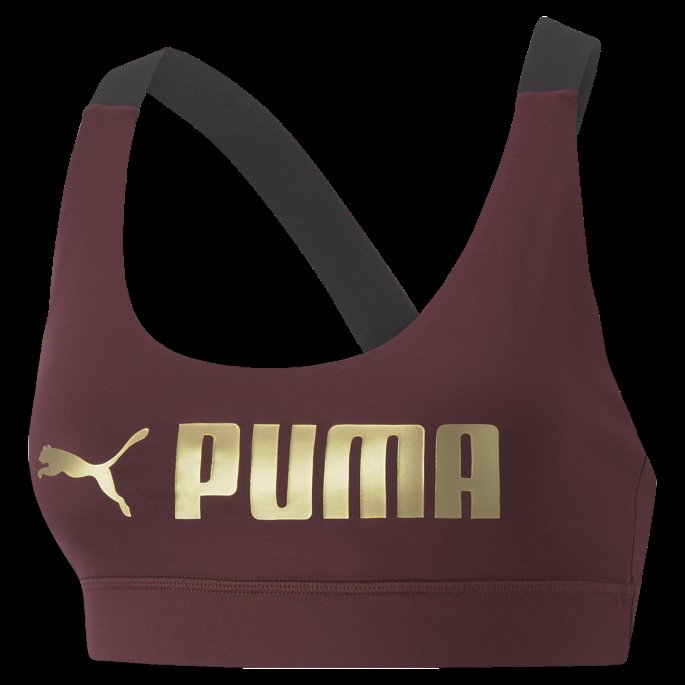 Puma På Tilbud Passform Dame Mid Impact Trening Bh Aubergine-metallic Puma På Tilbud