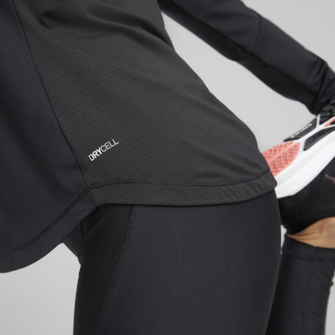 Run Strikk Halv Glidelås Løpegenser Dame Svart Puma På Tilbud