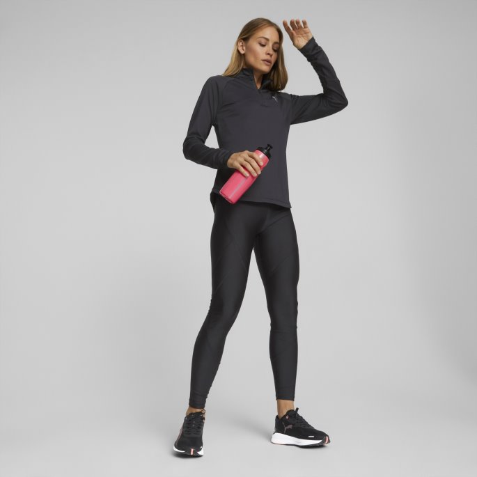 Run Strikk Halv Glidelås Løpegenser Dame Svart Puma På Tilbud