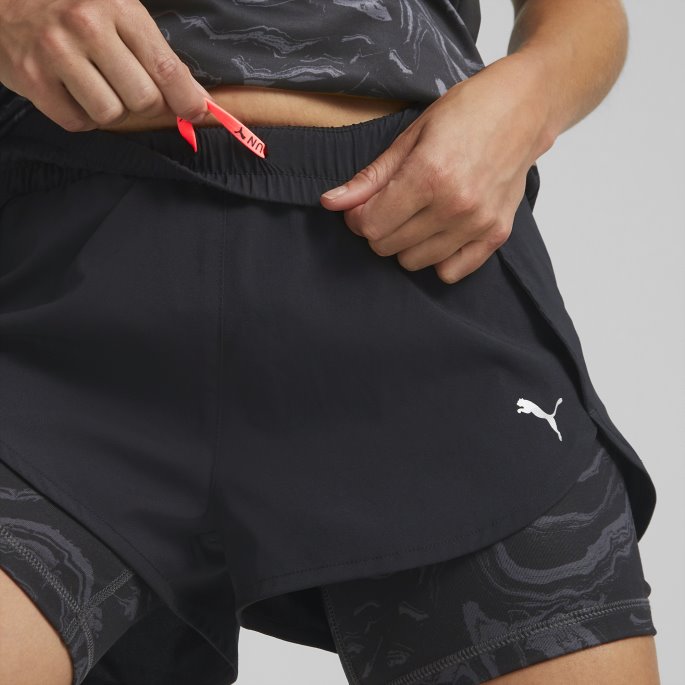 Black Run 2-i-1 Vevde Løpeshorts For Kvinner Puma På Salg