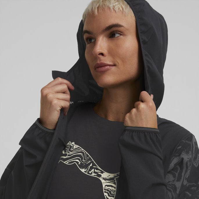 Puma På Tilbud Q4 Vevd Løpejakke Dame Sort