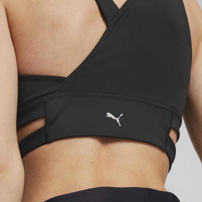 Mid Impact Fashion Luxe Sports-bh For Kvinner Svart Puma På Salg