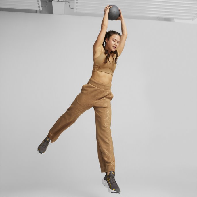 Desert Tan Puma På Tilbud Mid Impact Fashion Luksus Trenings-bh For Kvinner