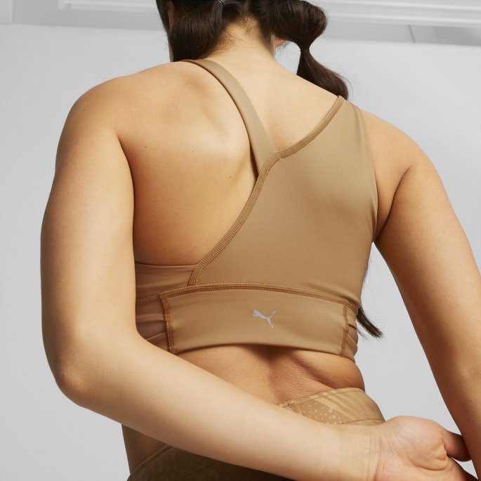 Desert Tan Puma På Salg Mid Impact Fashion Luksus Sports-bh For Kvinner
