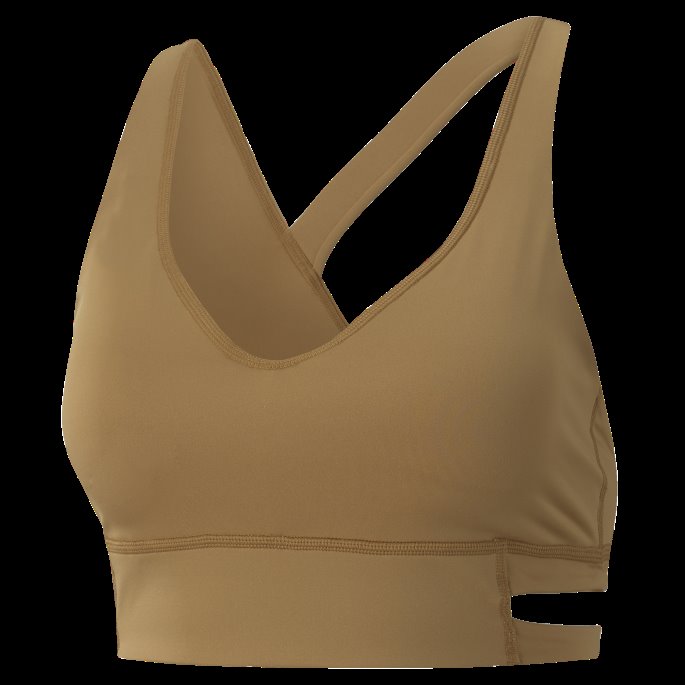 Desert Tan Puma På Salg Mid Impact Fashion Luksus Sports-bh For Kvinner