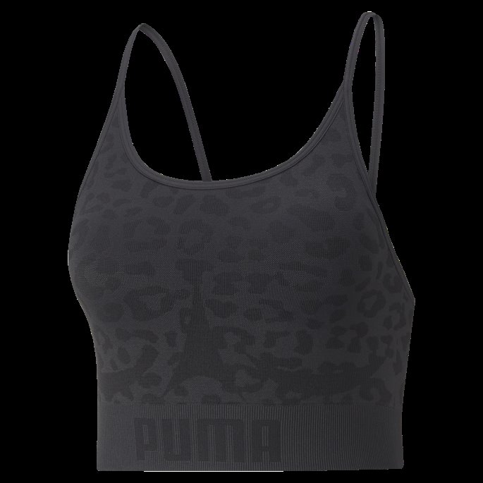 Formstrikket Sømløs Lang Trenings-bh Kvinner Puma På Tilbud Svart-leopard Print