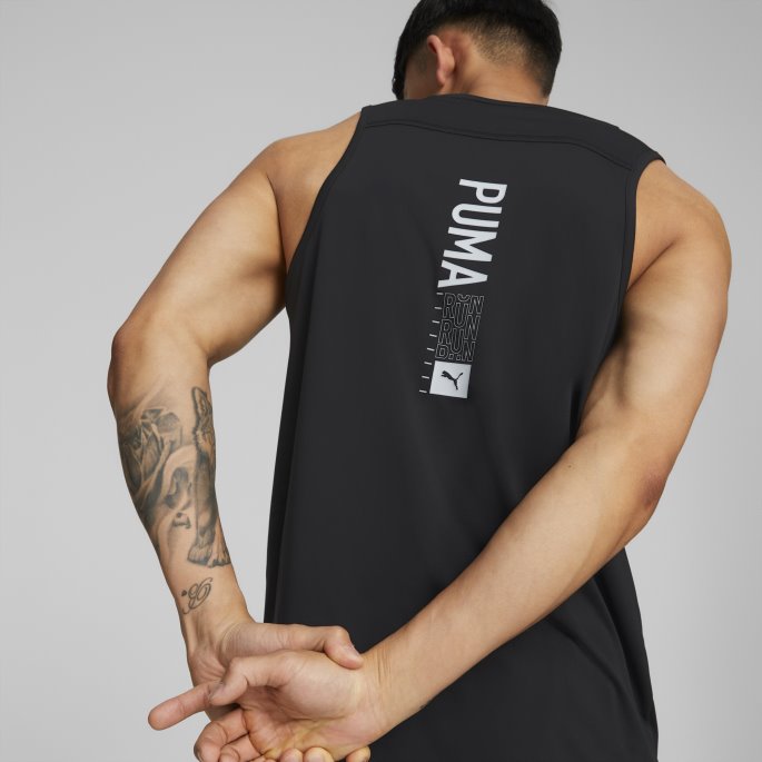 Puma På Tilbud Black Run Logo Running Singlet Herre