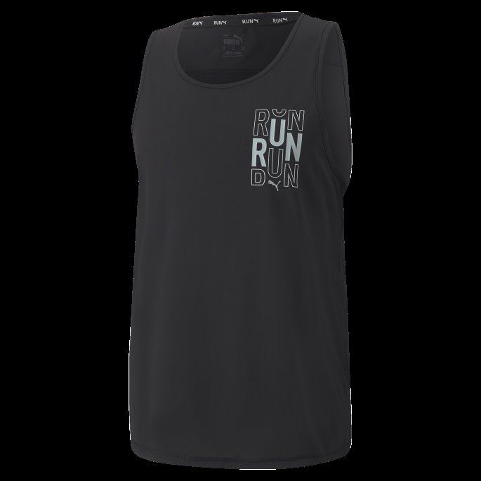 Puma På Tilbud Black Run Logo Running Singlet Herre