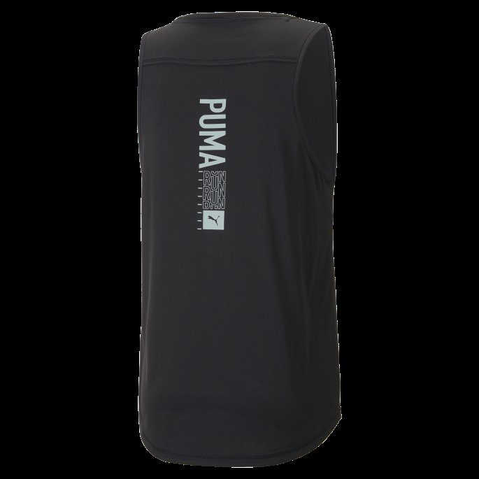 Puma På Tilbud Black Run Logo Running Singlet Herre