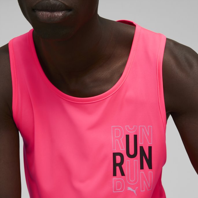 Sunset Glow Puma På Salg Run Logo Running Singlet Menn
