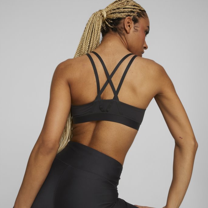 Puma På Tilbud Svart Low Impact Elite Strappy Trenings-BH For Kvinner