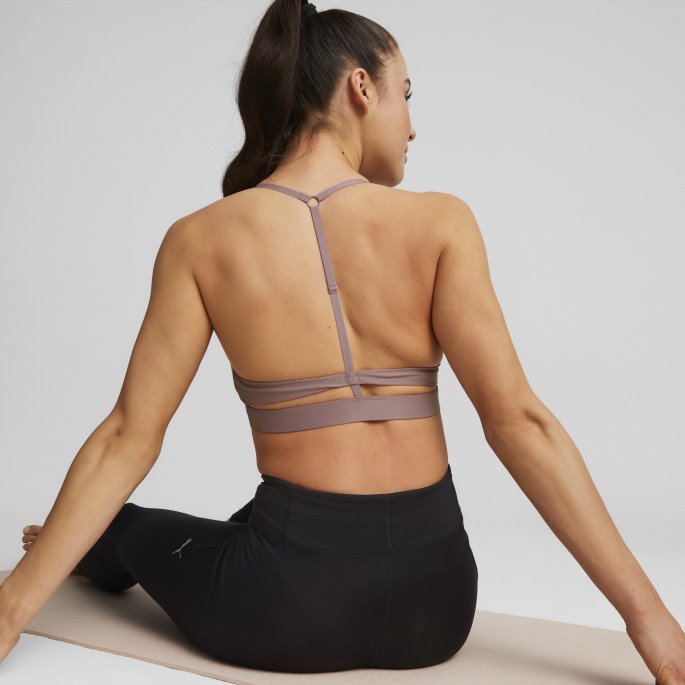Blek Drue Puma På Salg Studio Ultrabare Strappy Trenings-bh Kvinner