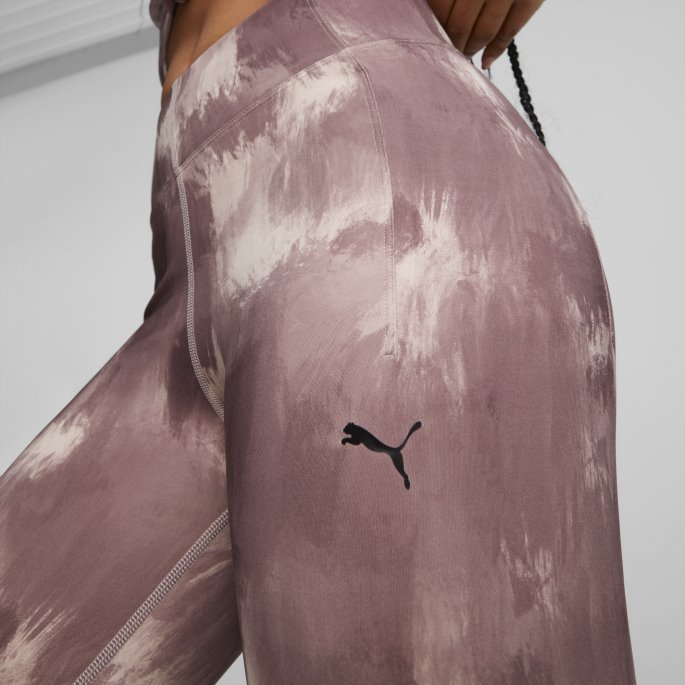 Puma På Tilbud Rose Quartz-paint Stroke Print Studio Your Move Printed Treningsleggings For Kvinner