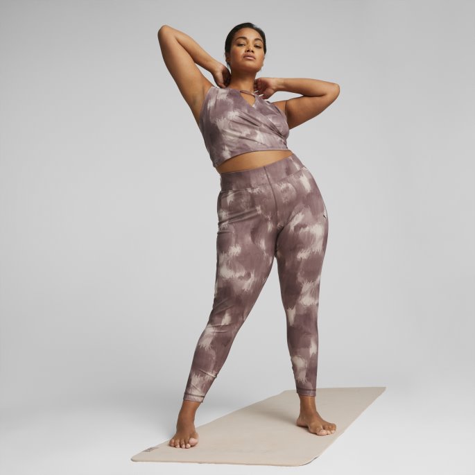 Puma På Tilbud Rose Quartz-paint Stroke Print Studio Your Move Printed Treningsleggings For Kvinner