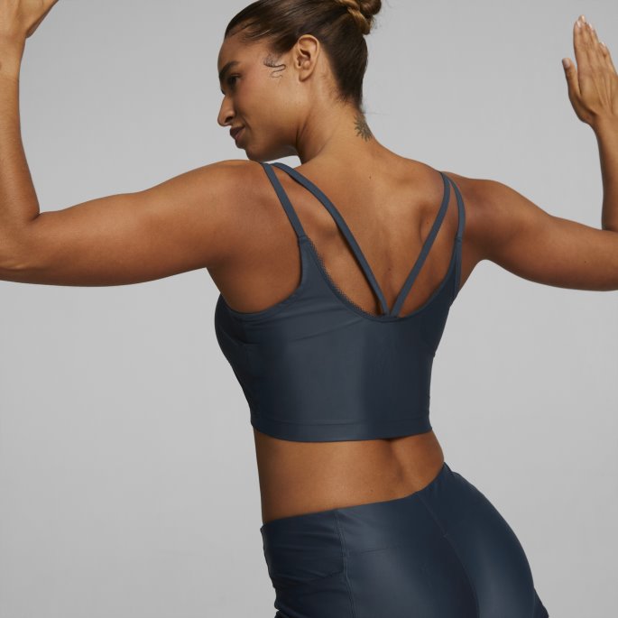 Puma På Tilbud Marineblå Studio Ultrabare Strappy Treningsoppsett For Kvinner