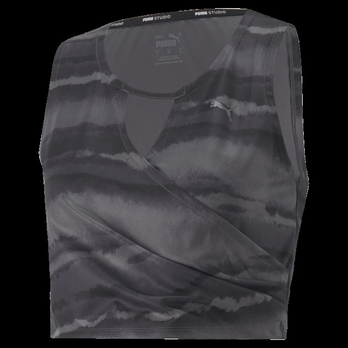 Svart-geo Print Puma På Salg Studio Trykt Kvinners Trening Crop Tank