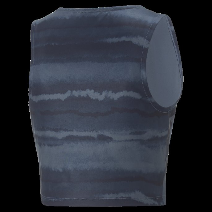 Puma På Salg Studio Trykt Trening Crop Top Kvinner Marine Blå-geo Print