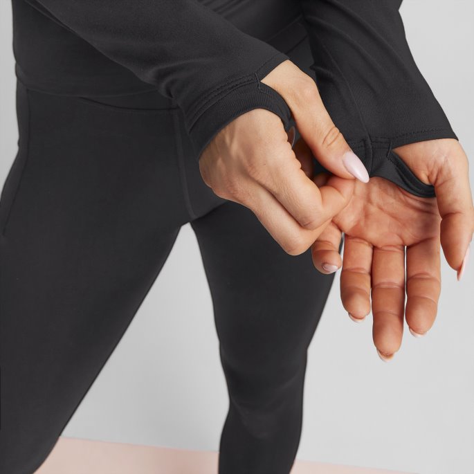 Studio Yogini Lite Langermet Treningsgenser Dame Svart Puma På Tilbud
