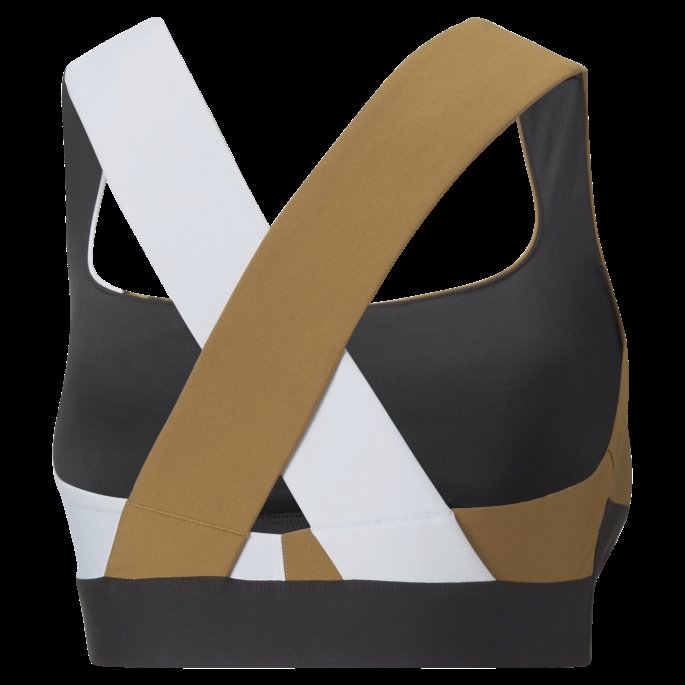 Puma På Tilbud Svart-ørkenbrun-pels Ekte Print Mid Impact Safari Glam Trenings-bh Kvinner
