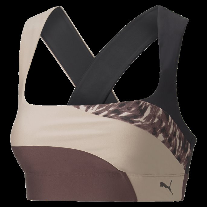 Puma På Tilbud Støvete Plommerosa Kvartstrykk Mid Impact Safari Glam Sports-bh For Kvinner
