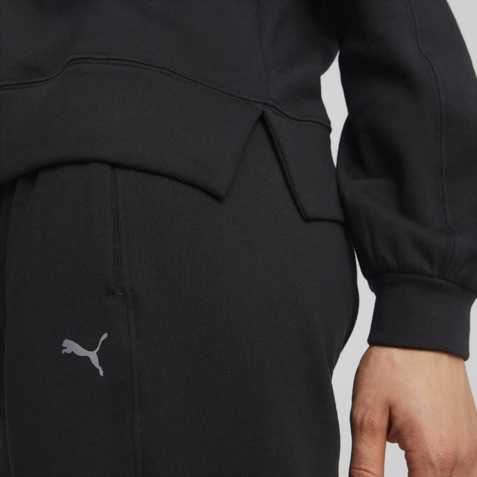 Svart Studio Fleece Trening Hettegenser Kvinner Puma På Tilbud