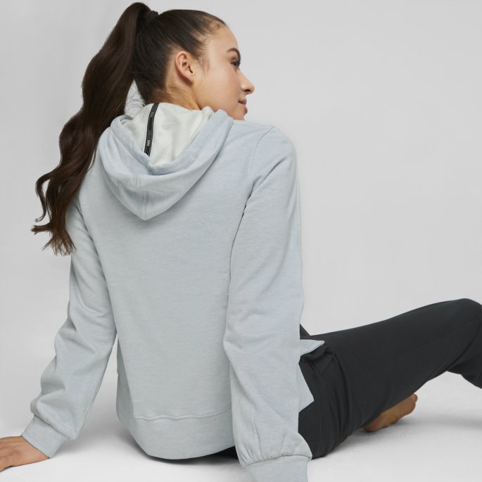 Platinagrå Lyng Studio Fleece Trenings-hettegenser For Kvinner Puma På Tilbud