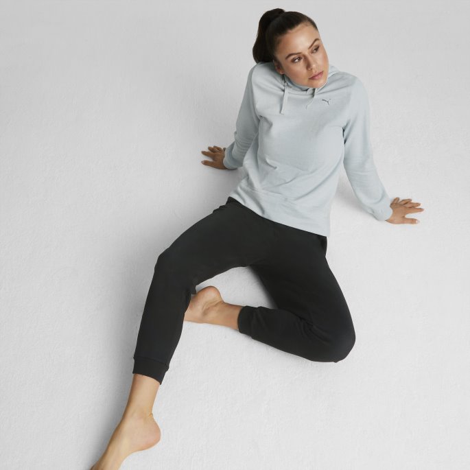 Platinagrå Lyng Studio Fleece Trenings-hettegenser For Kvinner Puma På Tilbud