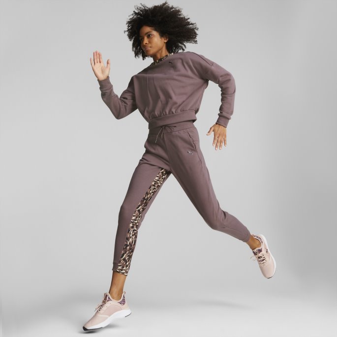 Støvete Plomme Puma På Tilbud Safari Glam Crew Treningsgenser For Kvinner