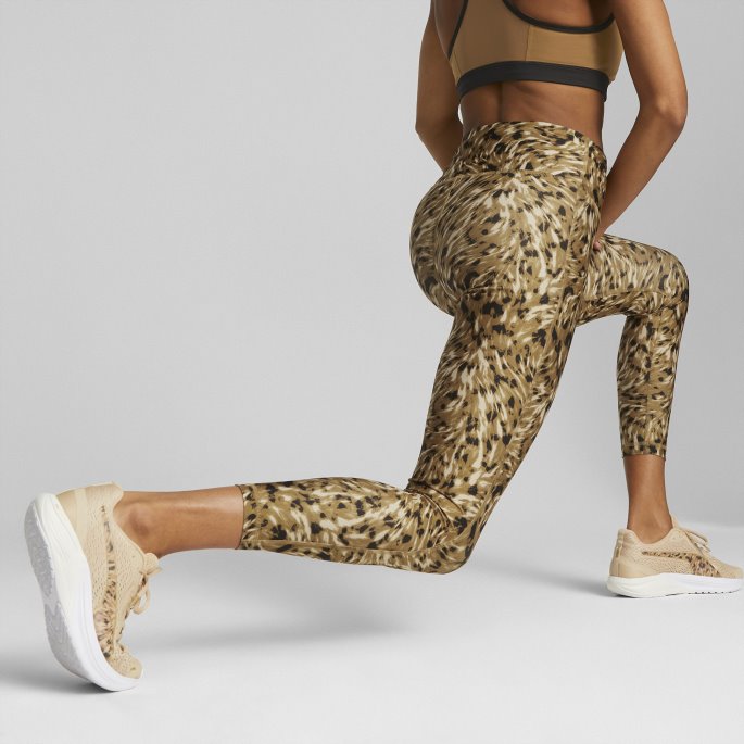 ørkenbrun-pels Ekte Print Safari Glam Høy Midje 7-8 Kvinner Treningsleggings Puma På Salg