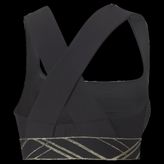 Black-deco Glam Puma På Tilbud Mid Impact Deco Glam Trenings-bh Kvinner