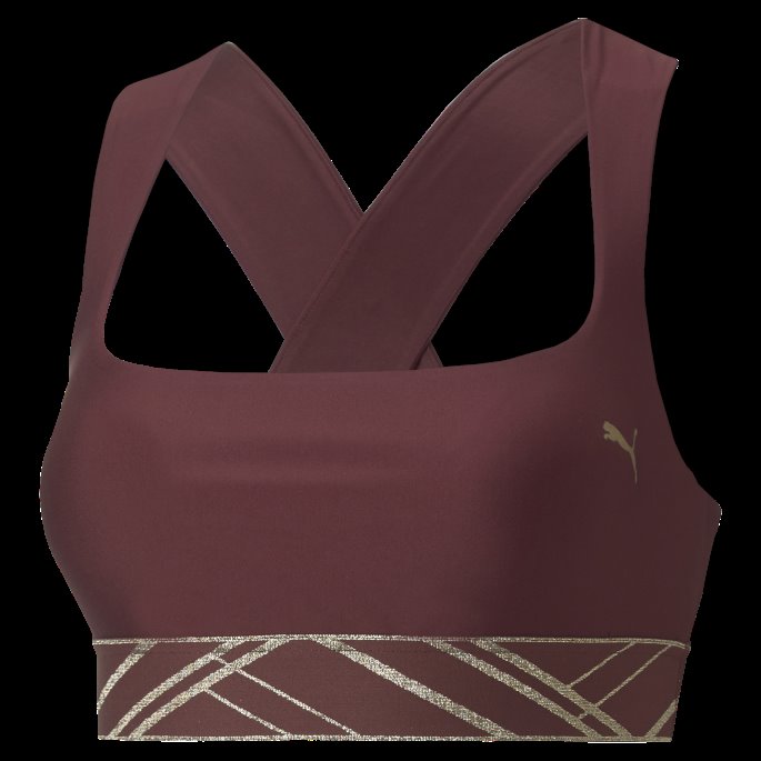 Puma På Tilbud Aubergine-deco Glam Mid Impact Deco Glam Trenings-BH For Kvinner