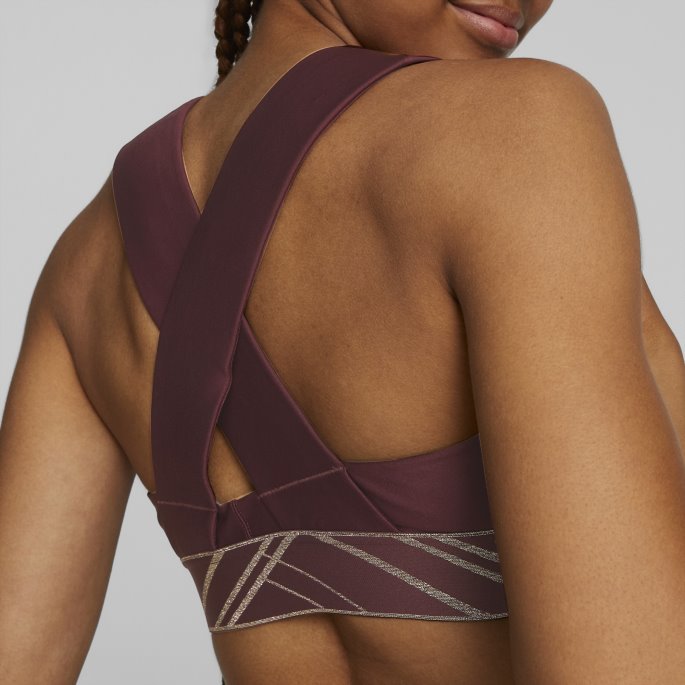 Puma På Tilbud Aubergine-deco Glam Mid Impact Deco Glam Trenings-bh Kvinner
