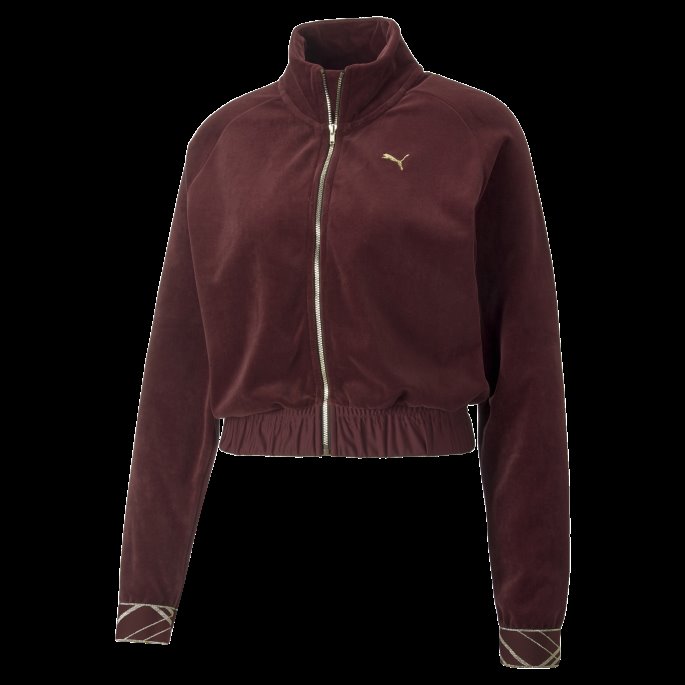 Deco Glam Velour Treningsjakke Med Full Glidelås Dame Puma På Tilbud Aubergine