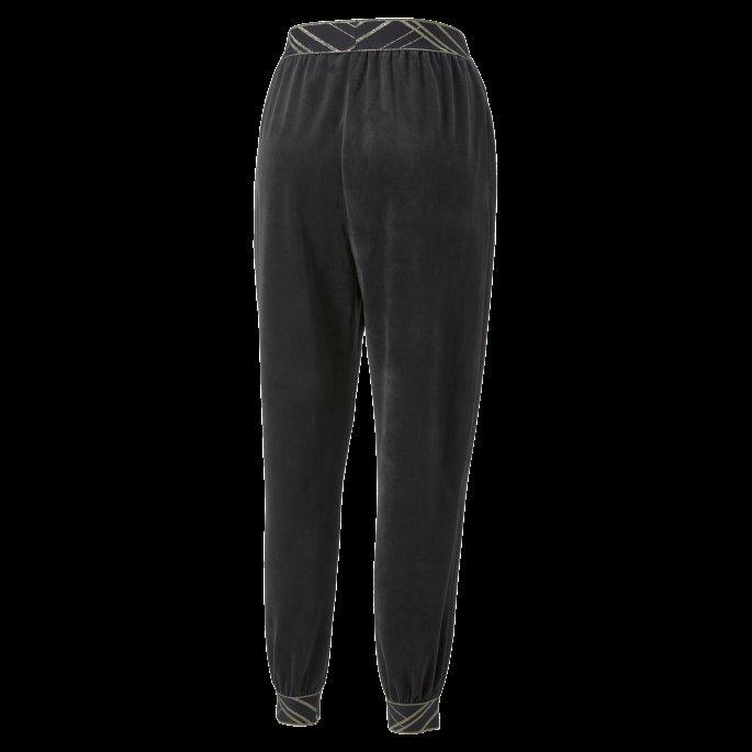 Svart Deco Glam Velour Treningsbukser Dame Puma På Tilbud