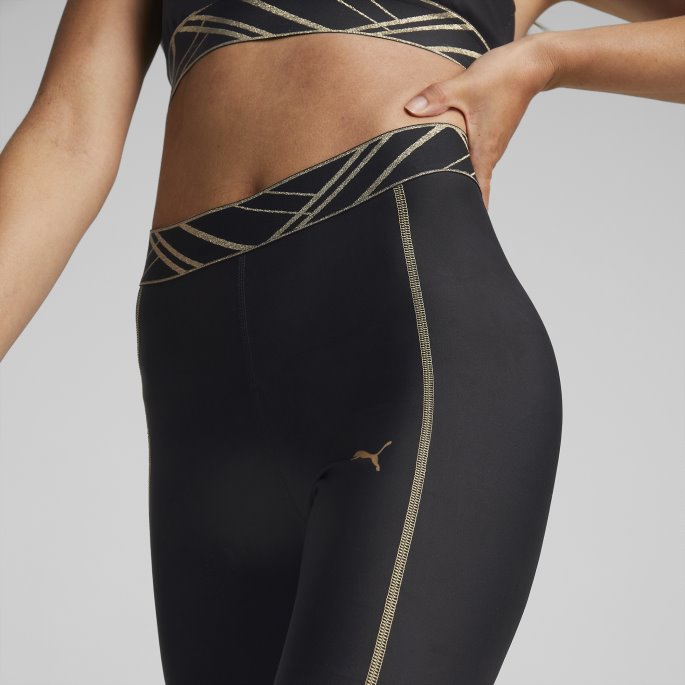 Deco Glam Høy Midje Treningstights I Full Lengde Dame Svart-deco Glam Puma På Salg