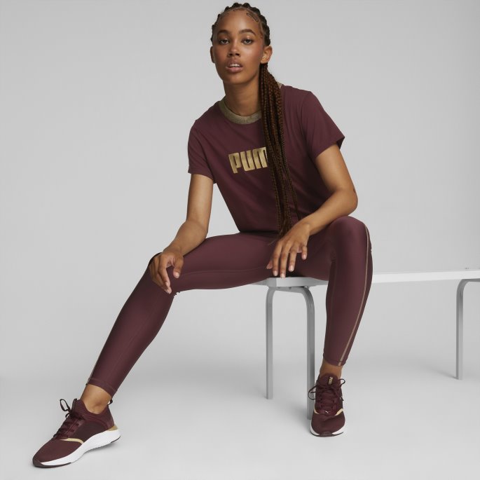 Aubergine-deco Glam Puma På Tilbud Deco Glam Høy Midje Treningstights I Full Lengde Kvinner