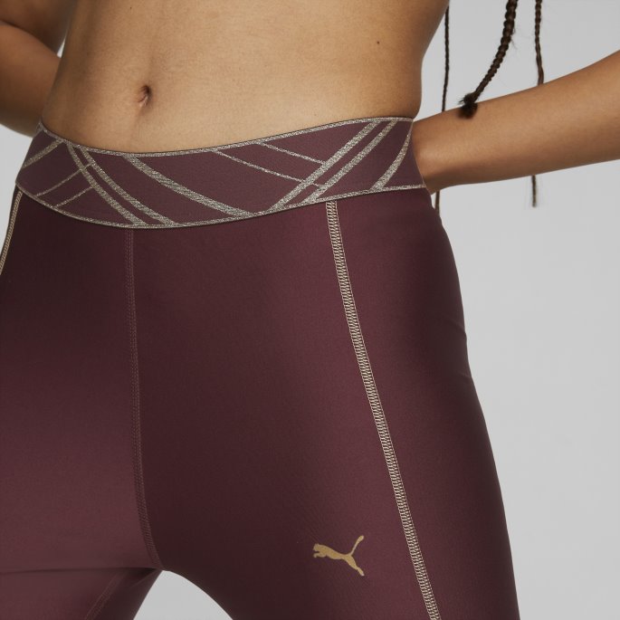 Aubergine-deco Glam Puma På Tilbud Deco Glam Høy Midje Treningstights I Full Lengde Kvinner