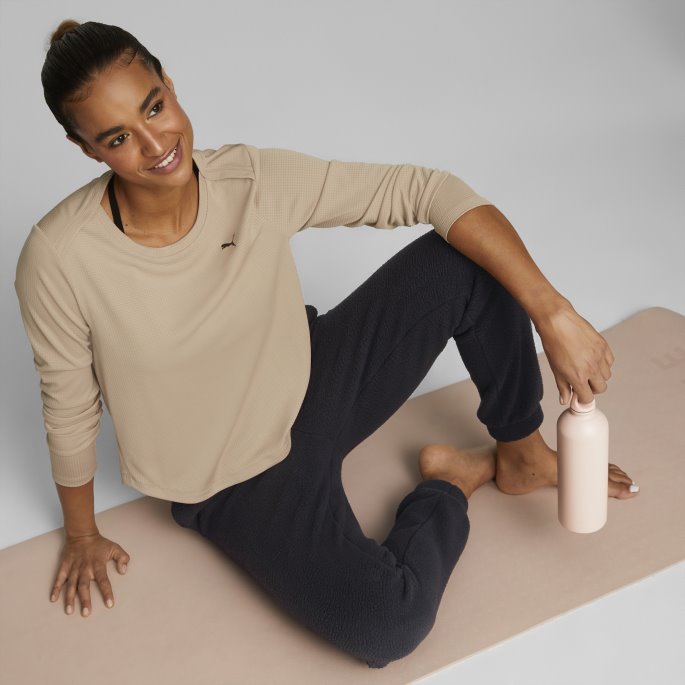 Puma På Tilbud Brush Studio Langermet Vaffel Treningsgenser For Kvinner