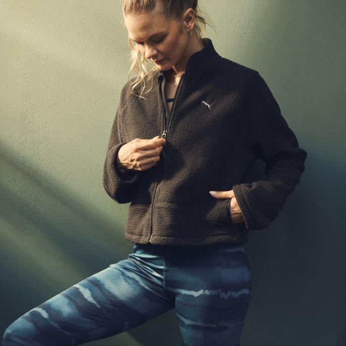 Svart Puma På Salg Studio Sherpa Treningsjakke Dame