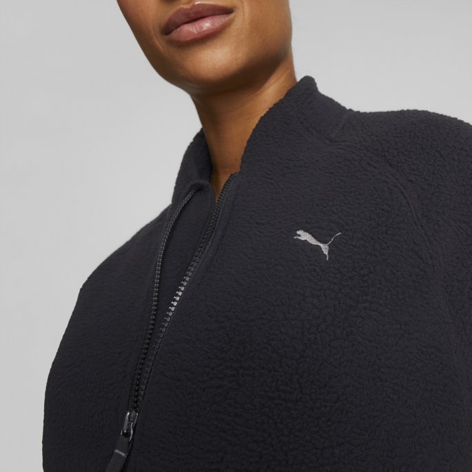 Puma På Tilbud Svart Studio Sherpa Treningsjakke Dame