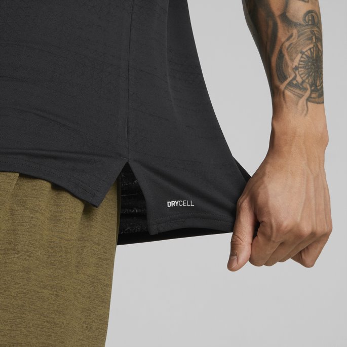 Puma På Tilbud Jacquard Kortermet Treningsskjorte Herre Svart