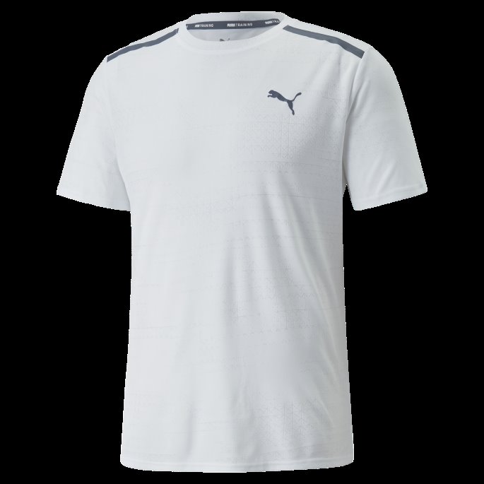 Puma På Tilbud Jacquard Kortermet Treningsskjorte For Menn Hvit