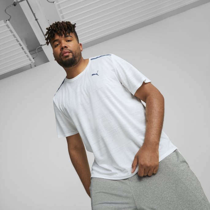 Jacquard Kortermet Treningsskjorte Herre Puma På Tilbud Hvit