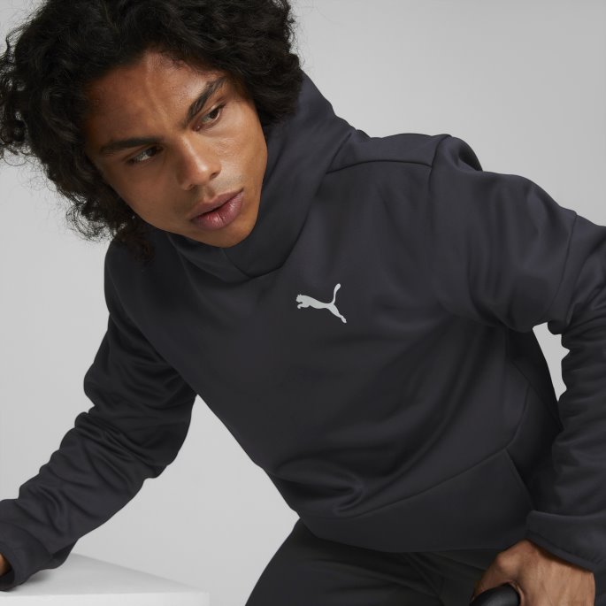 Svart Tog Hele Dagen Pwrfleece Hette Treningsgenser For Menn Puma På Tilbud