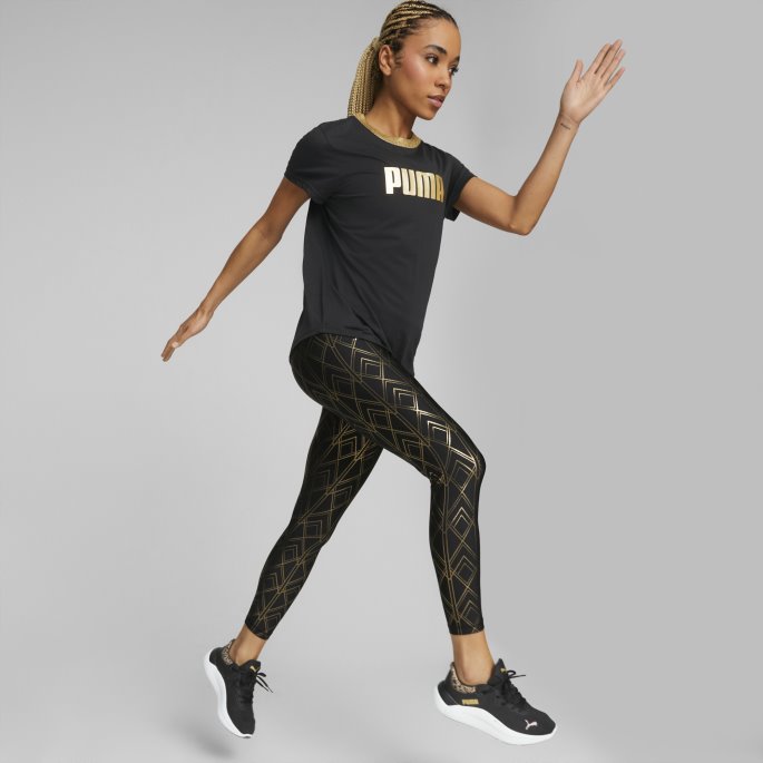 Deco Glam Kortermet Treningsskjorte For Kvinner Svart-deco Glam Puma På Salg