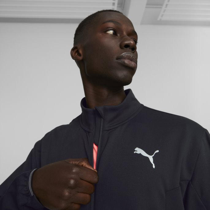 Skyspunnet Løpejakke Med Full Glidelås Herre Puma På Tilbud Svart