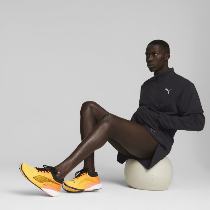 Puma På Tilbud Skyspunnet Løpejakke Med Full Glidelås Herre Sort