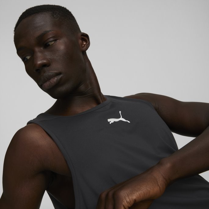 Run Cloudspun Running Singlet Menn Svart Puma På Tilbud